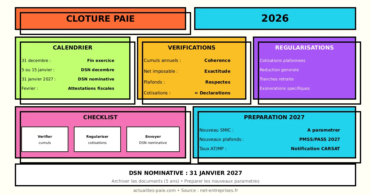 Clôture de paie 2026 étapes vérifications
