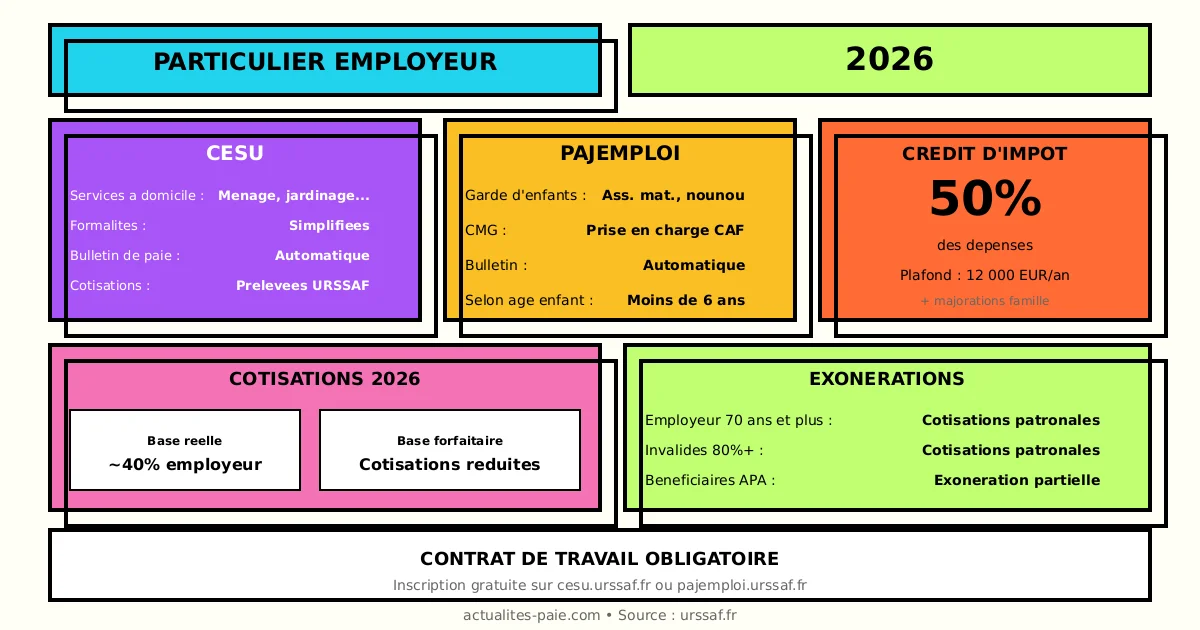 Particulier employeur 2026 CESU Pajemploi
